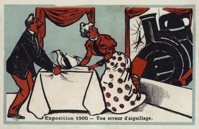 Udstilling 1900 - en skiftefejl (chromolitho) af French School